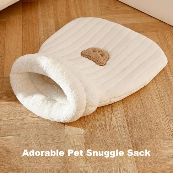 Спальный мешок для кошек, теплая кровать для домашних животных, уютный домик для кошек, флисовая палатка, гнездо для домашних животных, карманный мешок для сна на осень и зиму для домашних кошек