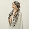 Leopard Printed Satin Silk Hat Caps Woman Muslim Hijab Hat Lady Fashion Instant Scarf Islamic Turban Bandana Foulard Headband