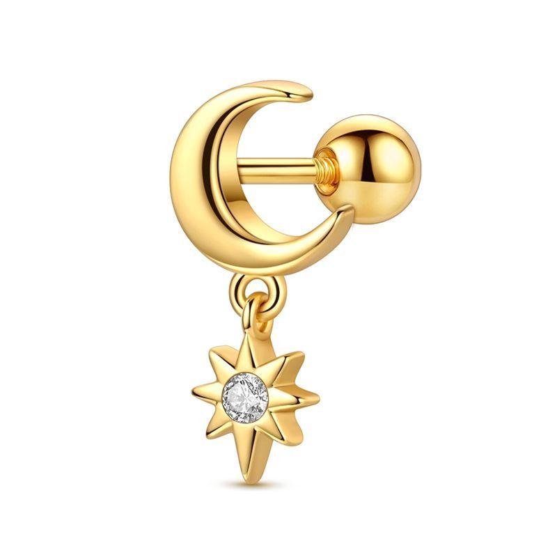 Trendy Copper Moon &Stars Charms Beads Earrings Rings Necklaces Fits Original Bracelets For Women Diy Jewelry Gifts