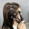 2024 New Fashion Sparkling Crystal Stone Braided Hair Clips 3 Flower Hair Accessory For Women Girls