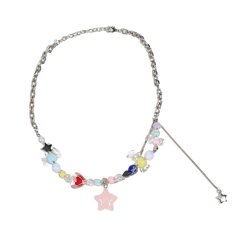 Богемные Винтажные Женские Красочные Ожерелья-Чокеры со Звездами из Бисера, Милые Эстетичные Массивные Ожерелья, Ювелирный Подарок