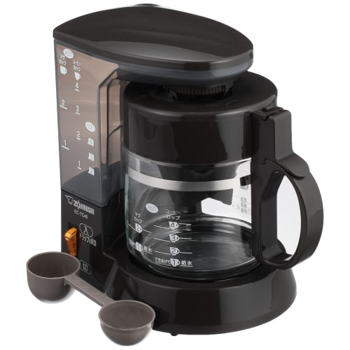 Zojirushi Coffee Maker 4 Cups Glass Container Fixed Water Tank Paper Filter Coffee 0.54L Brown EC-TC40-TA