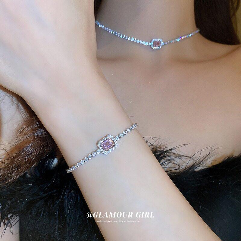 Роскошный браслет из циркона, модное женское квадратное ожерелье из циркона, регулируемый браслет, вечерние ювелирные изделия, подарки