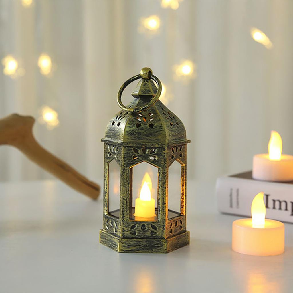 1PC - European Vintage Plastic Lamp Creative Electronic Candlestick Decorative Ornament