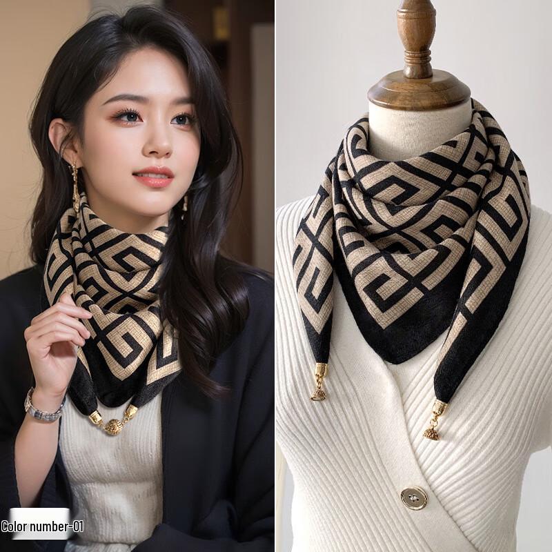 Women's Elegant 100% Cotton Scarf with Magnetic Closure