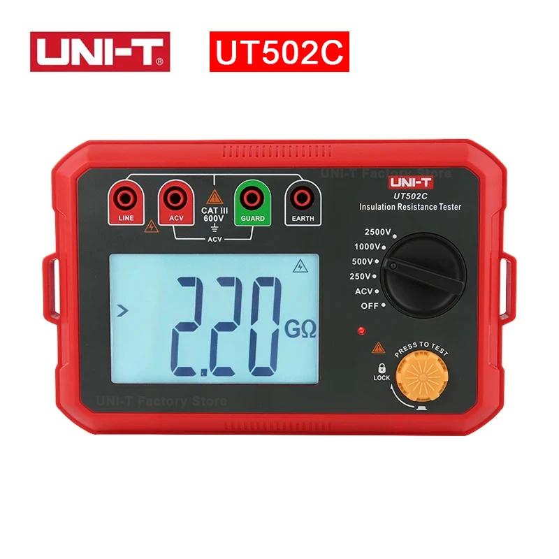 UNI-T UT502A UT501A UT502C UT501C Insulation Resistance Tester 1000V 2500V Digital Megohm Meter Insulation Ohm Meter Megohmmeter
