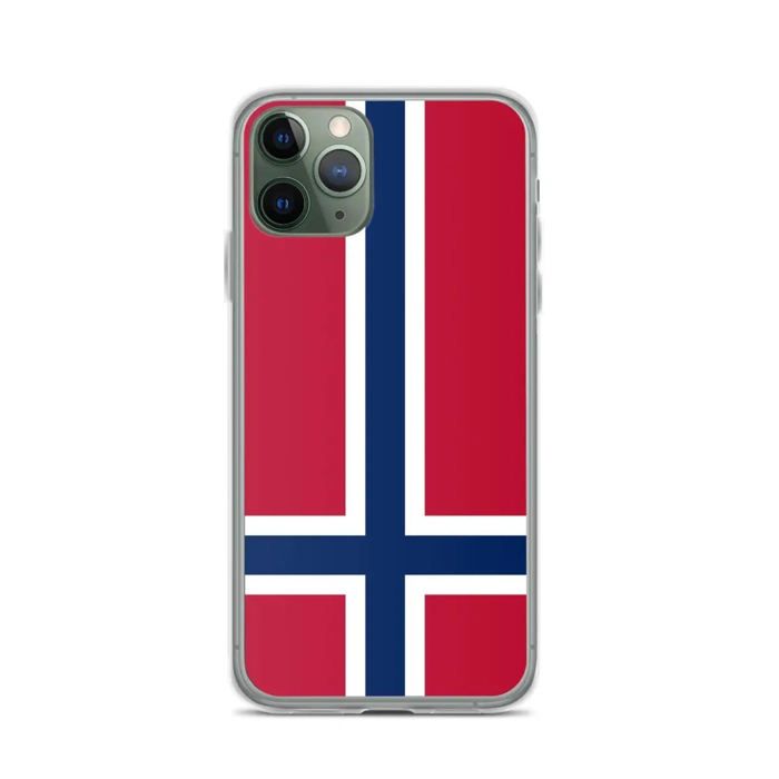 Coque iPhone - Drapeau Norvège - iPhone 11 Pro - Souple - Plastique Transparent - Modèle Vertical