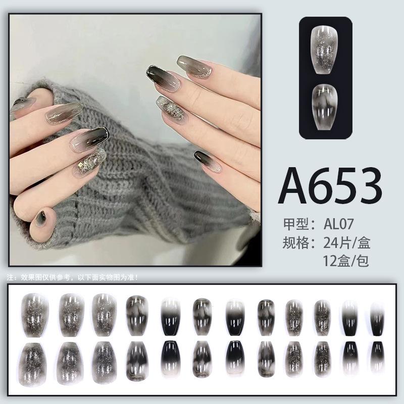 2024 Gentle, sweet, fresh, high-end, simple, printed, fashionable wearable manicure