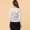 Lace Bolero for Women Tie Front Ruffle Hem Cardigan Long Sleeve Cover Up Jacket Formal Office Sheer Crop Shrug