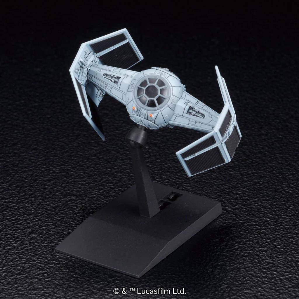BANDAI SPIRITS Звездные войны Модель транспортного средства 007 Истребитель TIE Advanced X1 Пластиковый набор для сборки Упаковка и набор, Предварительно окрашенный (Новый выпуск)