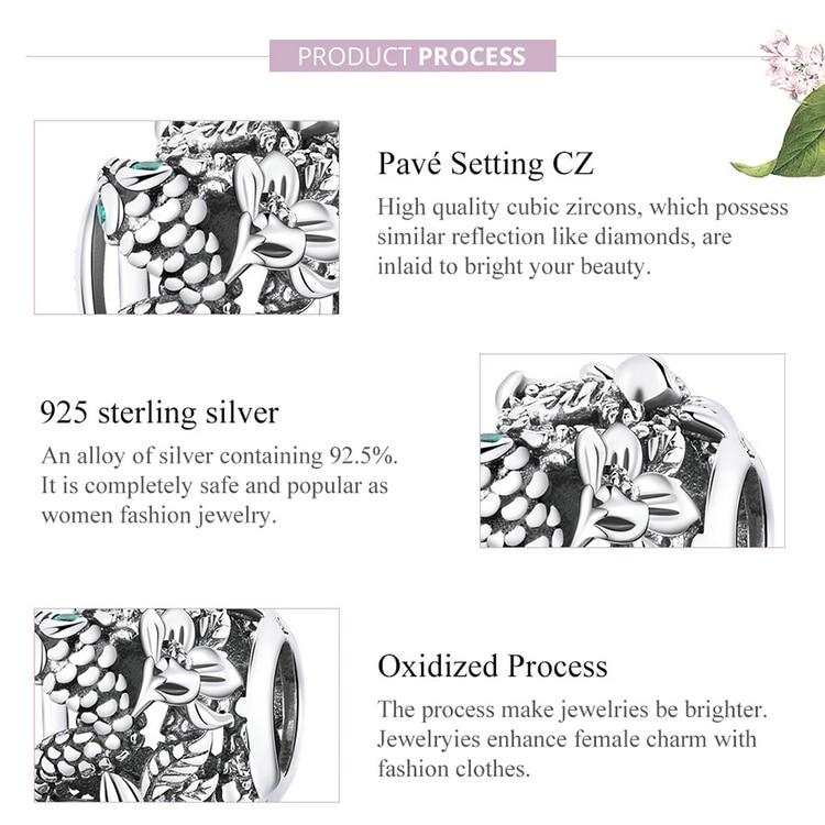 Bisaer Винтажный шарм в виде змеи, подходящий для браслета или браслета из стерлингового серебра 925 пробы, серебряные круглые металлические бусины, ювелирные изделия, новый модный подарок