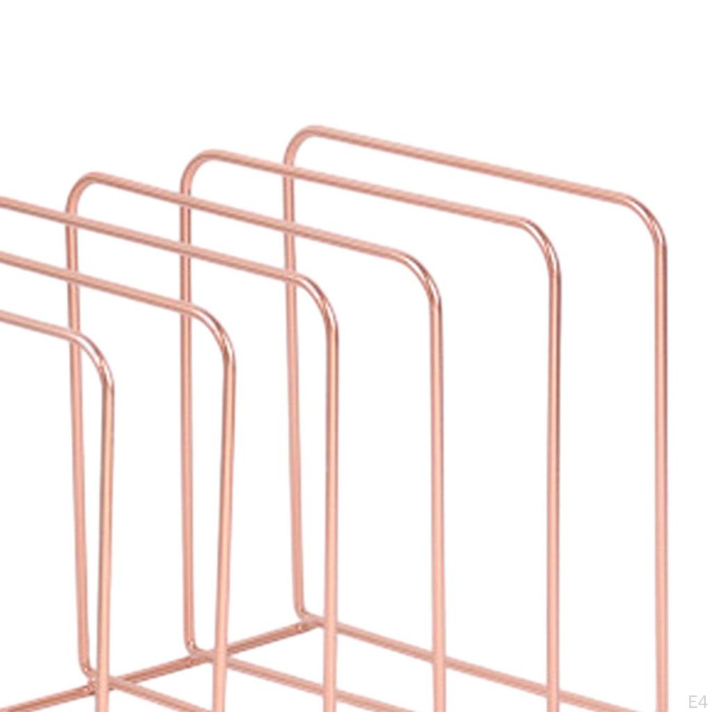 5 Slot Magazine Holder Rack, Square File Holder, Newspaper ,Office Organizer