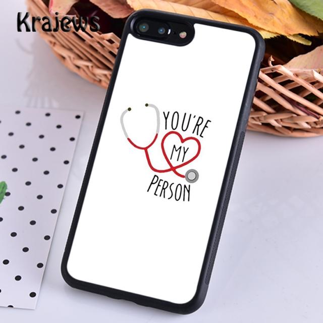 Krajews You're My Person Greys Anatomy Phone Case For IPhone 18 17 Air 16 15 14 plus 11 12 13 pro max coque Shell Fundas