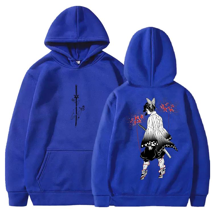 Кочо Шинобу Истребитель Демонов Толстовки Манга Графические Свитшоты Мужская Женская Одежда Осень Зима Флис Уличная Мода Уличная Одежда