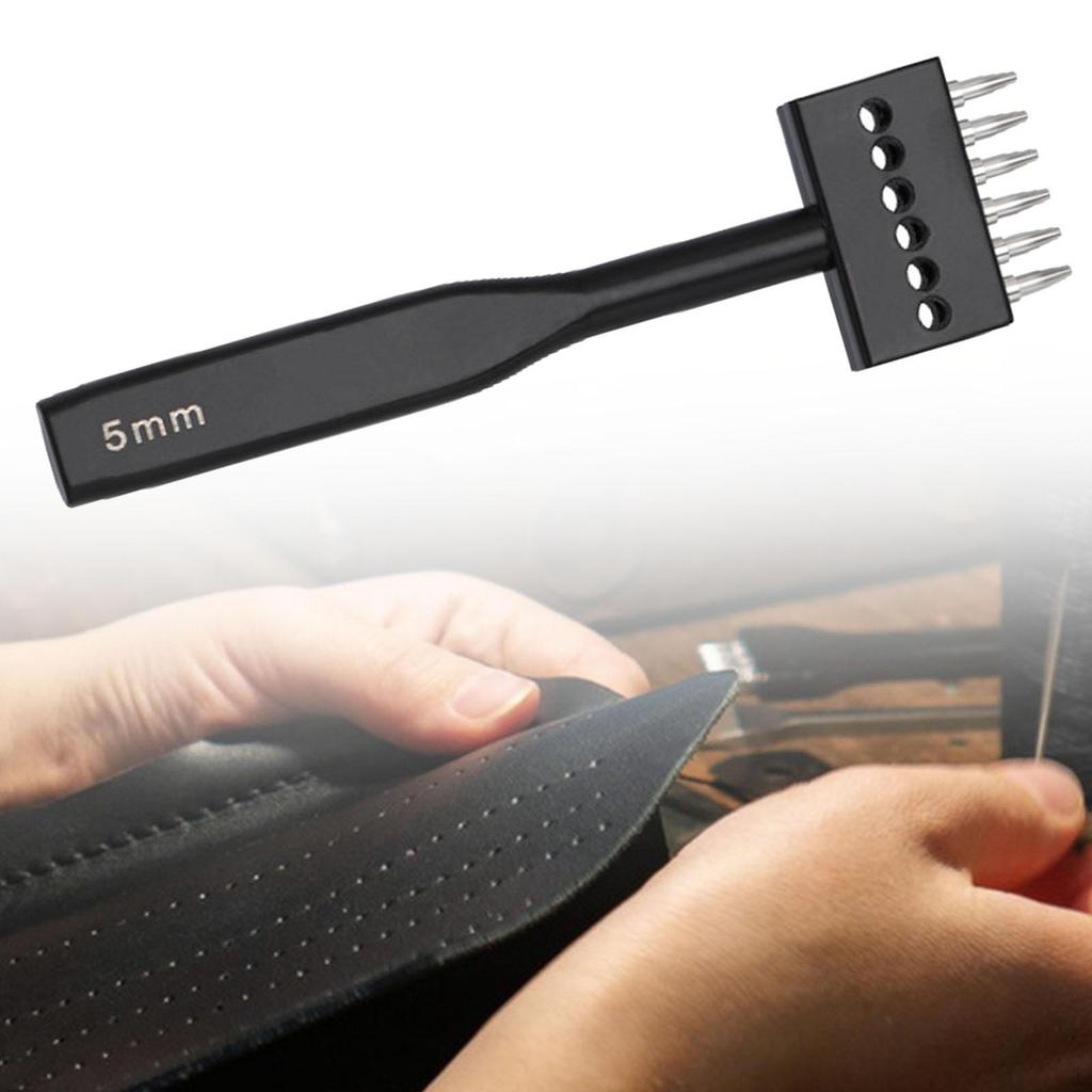 Инструмент для прокалывания кожи с зубцами 5 мм, удобная ручка, вспомогательные инструменты, прочный круглый дырокол