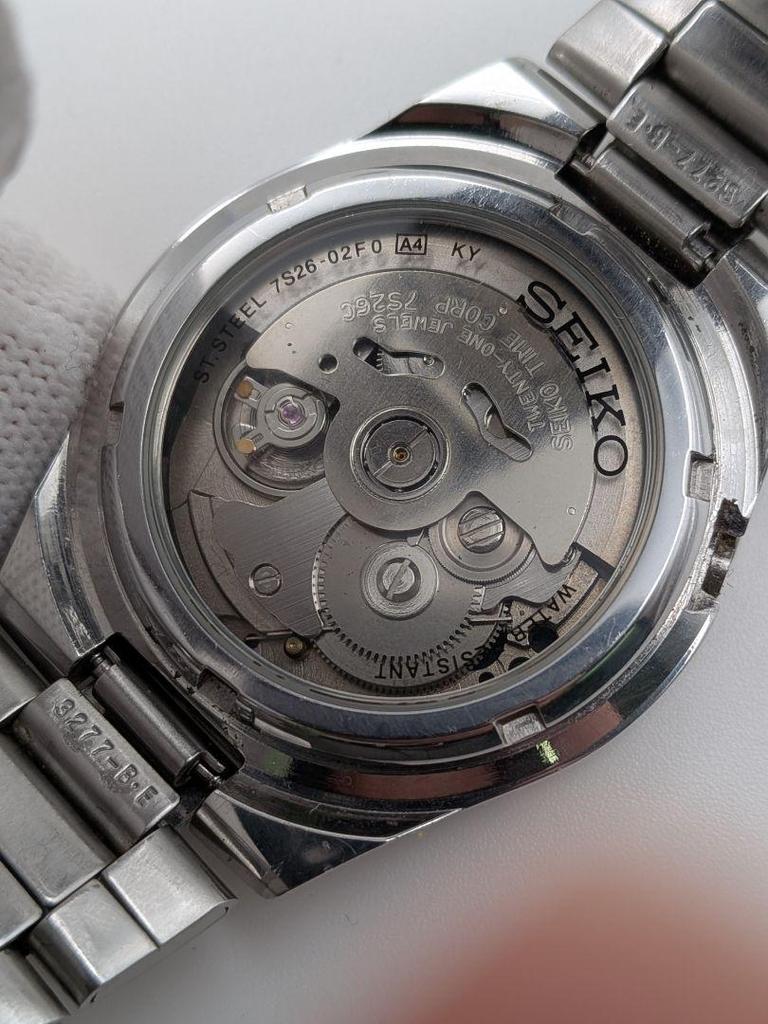 [USED] Working Condition, Some Imperfections, SEIKO5 Automatic Watch with Clear Back