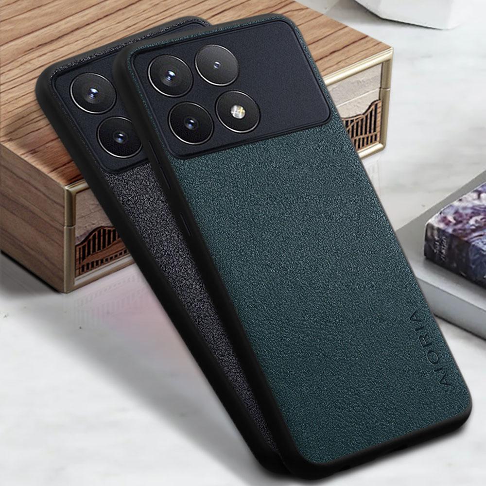 Чехол для Xiaomi Poco F6 F5 F4 F3 F2 Pro GT Чехол для телефона Funda Однотонный Бизнес Дизайн из ПУ Кожи Capa