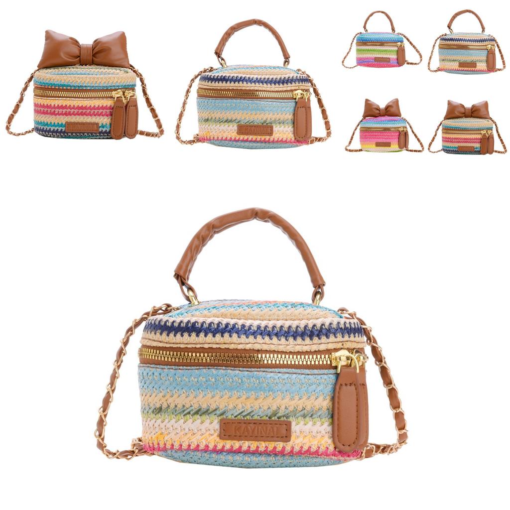 Childrens Woven Bucket Bag With Breathable Fabric For Kindergarten Girls