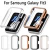 Блестящий полый чехол для ПК для Samsung Galaxy Fit 3 Ремешок для умных часов Алмазный хрустальный бампер Защитная крышка Защитное стекло Fit3