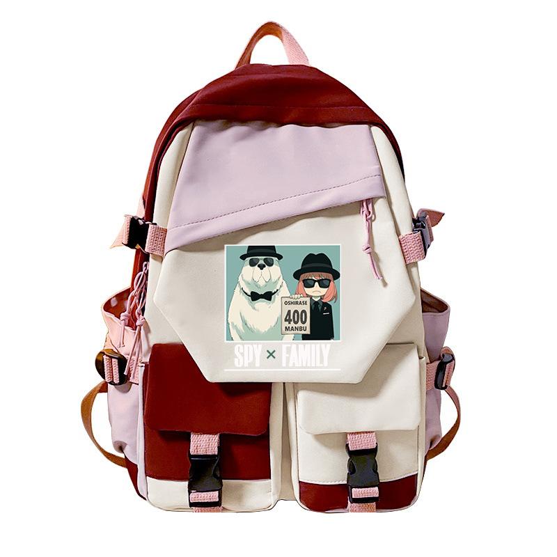 Animation Two-Dimensional Backpack Decompression Ridge Protection For Primary And Secondary School Students Campus Trend School Bag College Style