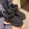 Мода 2025 Новые Зимние Толстые Бархатные Утепленные Теплые На Толстой Подошве Женские Снежные Ботинки Для Улицы На Молнии Короткие Ботинки Ношение Теплой Хлопковой Обуви