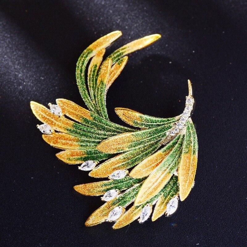 Blucome New Phoenix Wing Flower Brooch Elegant Suit Cheongsam Atmosphere Animal Wing Corsage Accessories Suit Brooches