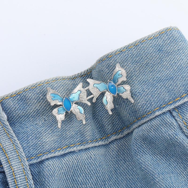 1/2PCS  Adjuster For Pants And Skirts Waist Tightener Bowknot Button Adjustable Waist Buckle For Jeans No Sewing Required