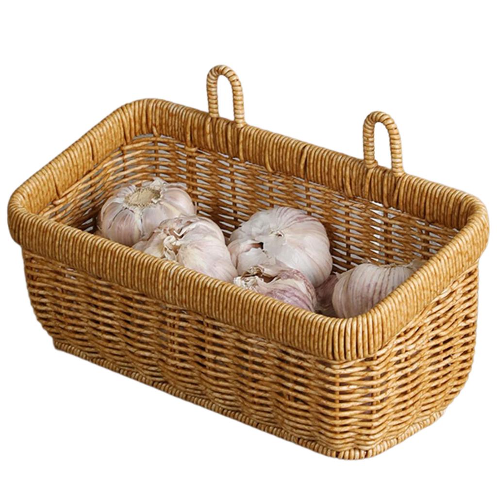 Плетеная корзина для хранения, настенный органайзер для овощей, держатель для чеснока и имбиря, эффективный инструмент для организации домашней кухни