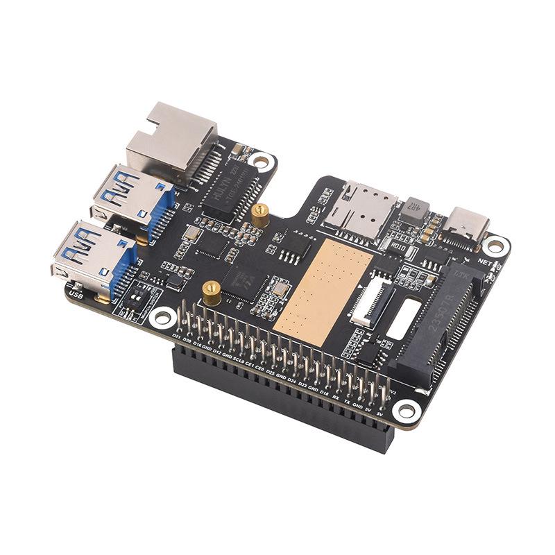 Gigabit Ethernet адаптер с USB 3.2 для Raspberry Pi 5, PCIe на MiniPCIe, Plug-and-Play, без драйверов