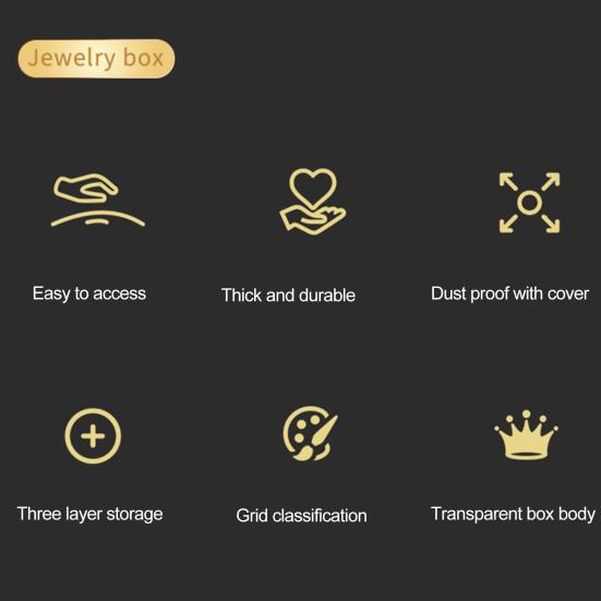 Коробка для хранения ювелирных изделий, прозрачный акриловый пылезащитный многофункциональный ожерелье, браслет, серьги, кольцо-органайзер, держатель, контейнер для дома
