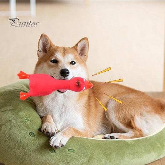 Латексная игрушка-курица для собак со звуком, избавляющая от скуки, игрушка для чистки зубов, молярная игрушка, устойчивая к укусам, забавная пищащая игрушка-курица для собак, жевательная игрушка