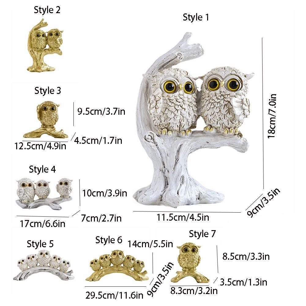 Креативное украшение в виде совы, смола, миниатюрная фигурка, скульптура, микро-ландшафт, статуэтка животного, шкаф