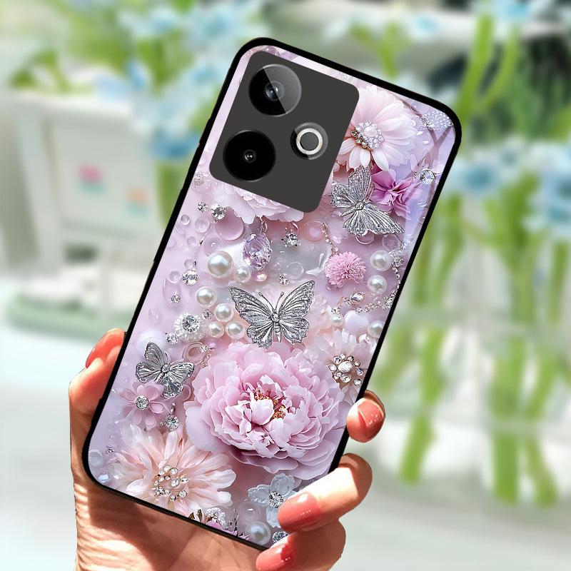 Чехол для Realme GT7 5G Новый модный чехол-бампер из закаленного стекла Жесткий ПК чехол для телефона для Realme GT 7 Fundas Ударопрочный корпус