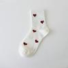 5Pairs Harajuku Patchwork Color Socks Heart Pattern Mid Tube Socks Love Mid-Calf Socks  Sports
