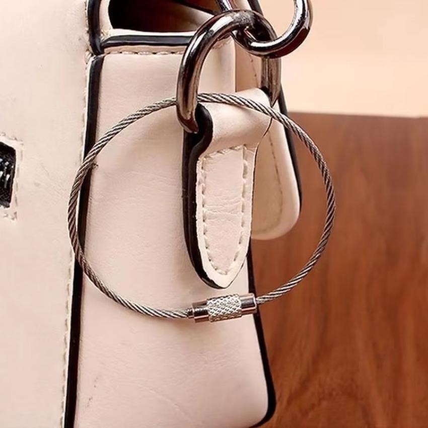 5 шт./10 шт. проволочный кабель петля винт замок гаджет кольцо брелок брелок из нержавеющей стали бирка веревка круг походная веревка фитинги