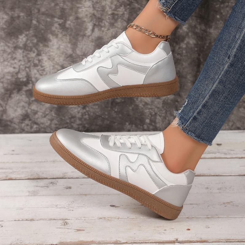 Мода Новый Стиль Женские Вулканизированные Кроссовки Тренировочные Повседневные Кроссовки Винтажные Кроссовки Спортивная Обувь Женские Кожаные Кроссовки Ретро Дизайн На Шнуровке