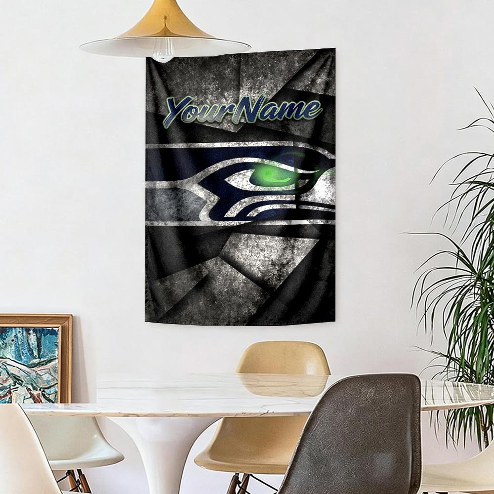 Seattle Seahawks Custom Your Name Wall Decor Tapestry Art For Pet Memorial Birthdaywedding Party Backdrop Family Gift