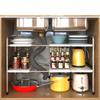 Kitchen Organiser Under Sink Rack Storage Shelves Expandable 2 Tier Cabinet Shelf Dishes Rack Under Sink Holder Bathroom Shelf