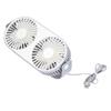 Double Fan 360 Degrees Rotation USB Charging Double Head Fan Low Noise Grid Design Mini Desk Fan USB Desk