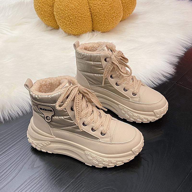 TUINANLE Женские ботильоны зимние плюшевые теплые высокие кроссовки для женщин прогулочные кроссовки нескользящие на открытом воздухе