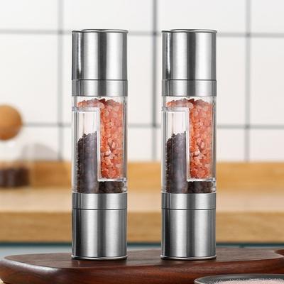 Регулируемая мельница для перца с двумя отсеками и большой горловиной, ручная мельница для перца, бутылка для приправ, кухонные принадлежности