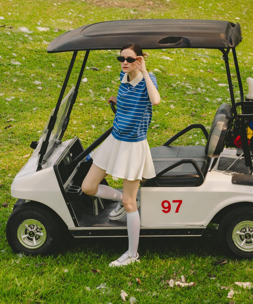 OBER GOLF Летний полосатый вязаный поло (черный)