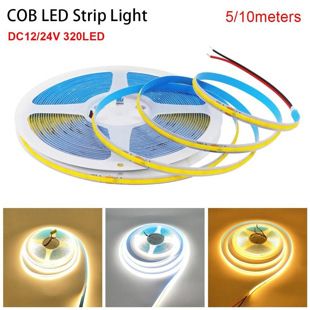 1 рулон DC12/24V 320LED гибкая лампа сверхяркое линейное освещение прочная светодиодная лента COB