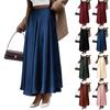 Women's Fashion Solid Color Skirt High Waisted Elegant Skirt
