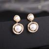 Fashion France Pearl Earring Micro Pave Cubic Zirconia Round Dangler 2022 Luxury Earings Jewelry For Women