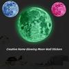 Креативная эстетика 3D домашний ПВХ светящаяся луна настенная наклейка светящаяся флуоресцентная наклейка детская комната наклейка обои