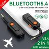 Bluetooth 5.4 Audio Adapter Receiver Transmitter 3.5mm AUX Wireless Audio Adapter HIFI Music With HD MIC For TV Car Headphones