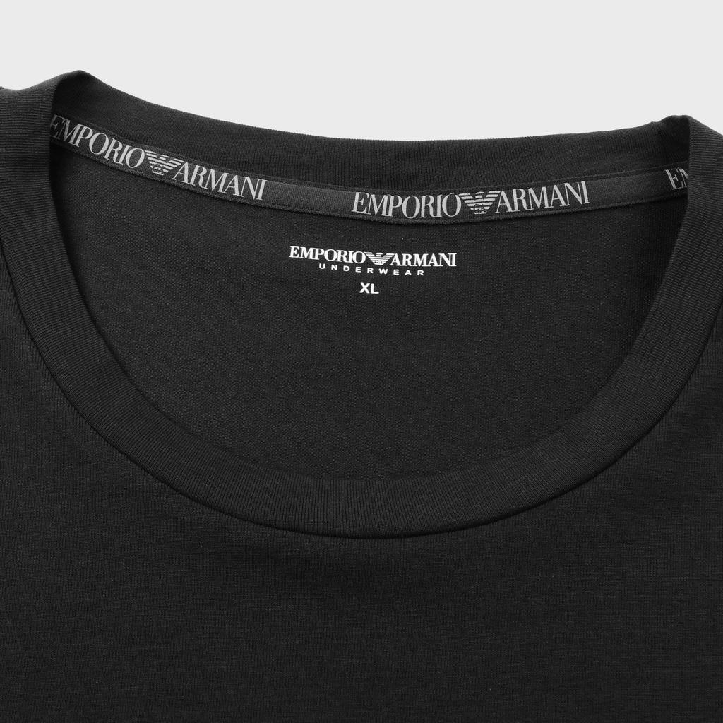 Emporio Armani FW24 Спортивный костюм с принтом-буквами, круглым вырезом, длинным рукавом, повседневный, мужской, Черный 112033-4F516-00020