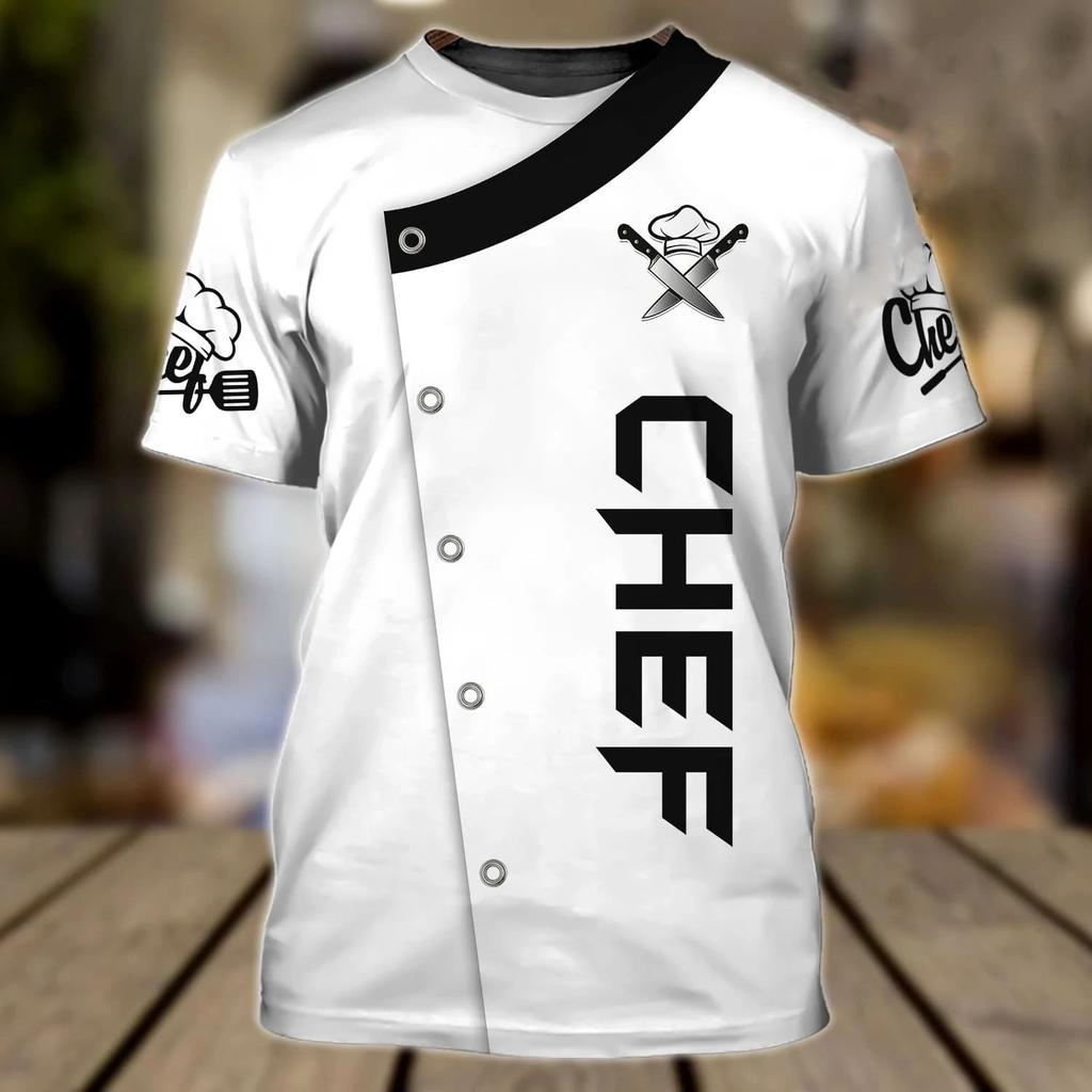 Men T-shirt Chef Broad Oversized Tops Punk 3D Print T Shirt Male Casual Fashion Summer Crew Neck Short Sleeve Daily