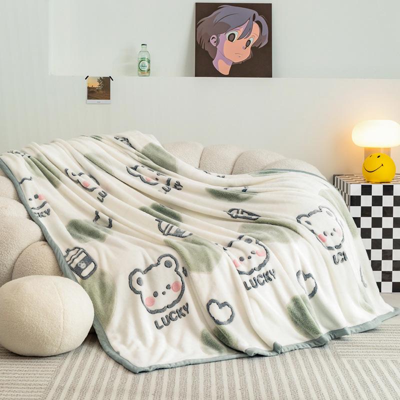 Фланелевое одеяло из кораллового флиса «Снежинка» - Утолщенное, Теплое покрывало для сна в офисе